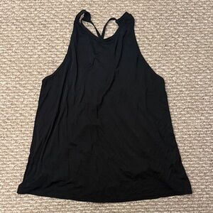 Beyond Yoga Black Tank Top - Women's Large - Stripes Strapy